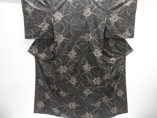 JAPANESE KIMONO / SILK / DORO OSHIMA TSUMUGI / SILK / WOVEN ORCHID